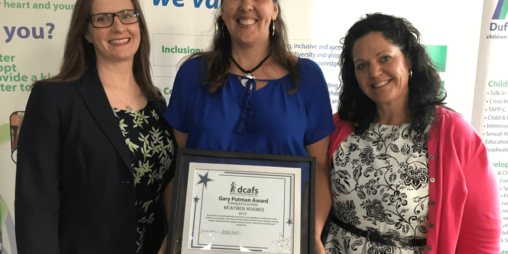 Congratulations Heather! DCAFS Gary Putman Award Recipient! – Kerry's Place